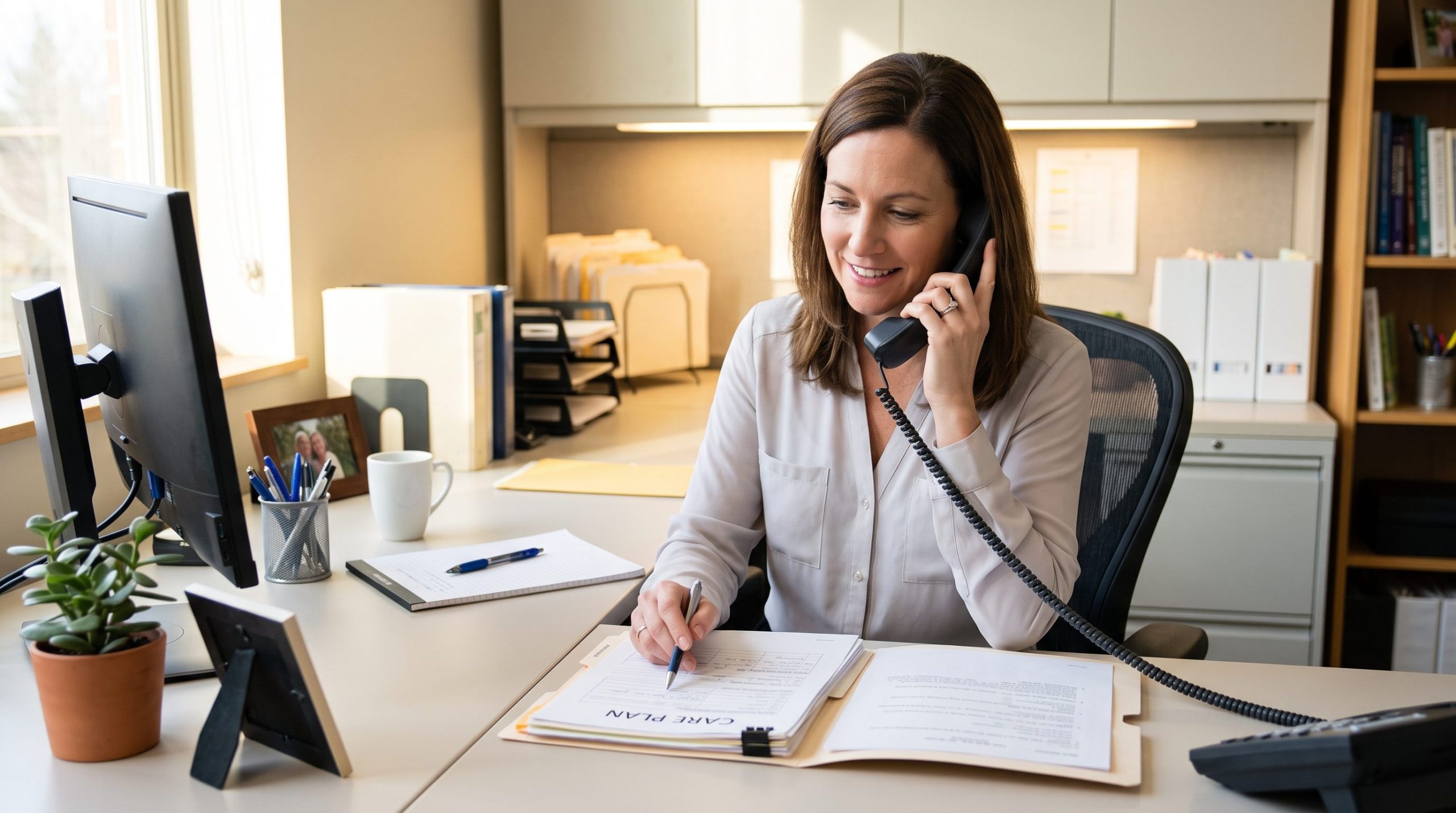 Case manager making an OT home assessment referral
