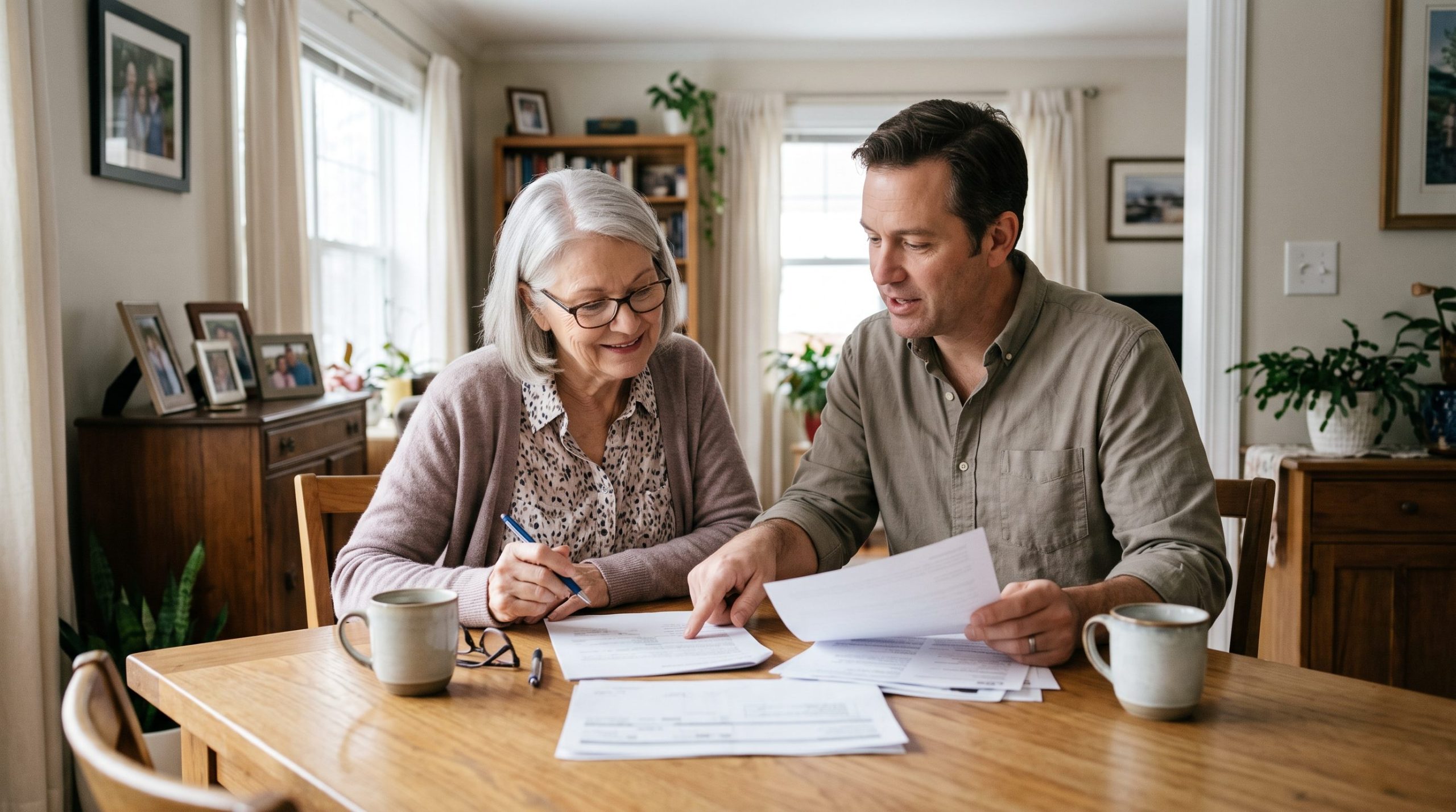 Family reviewing home modification assessment cost and coverage options