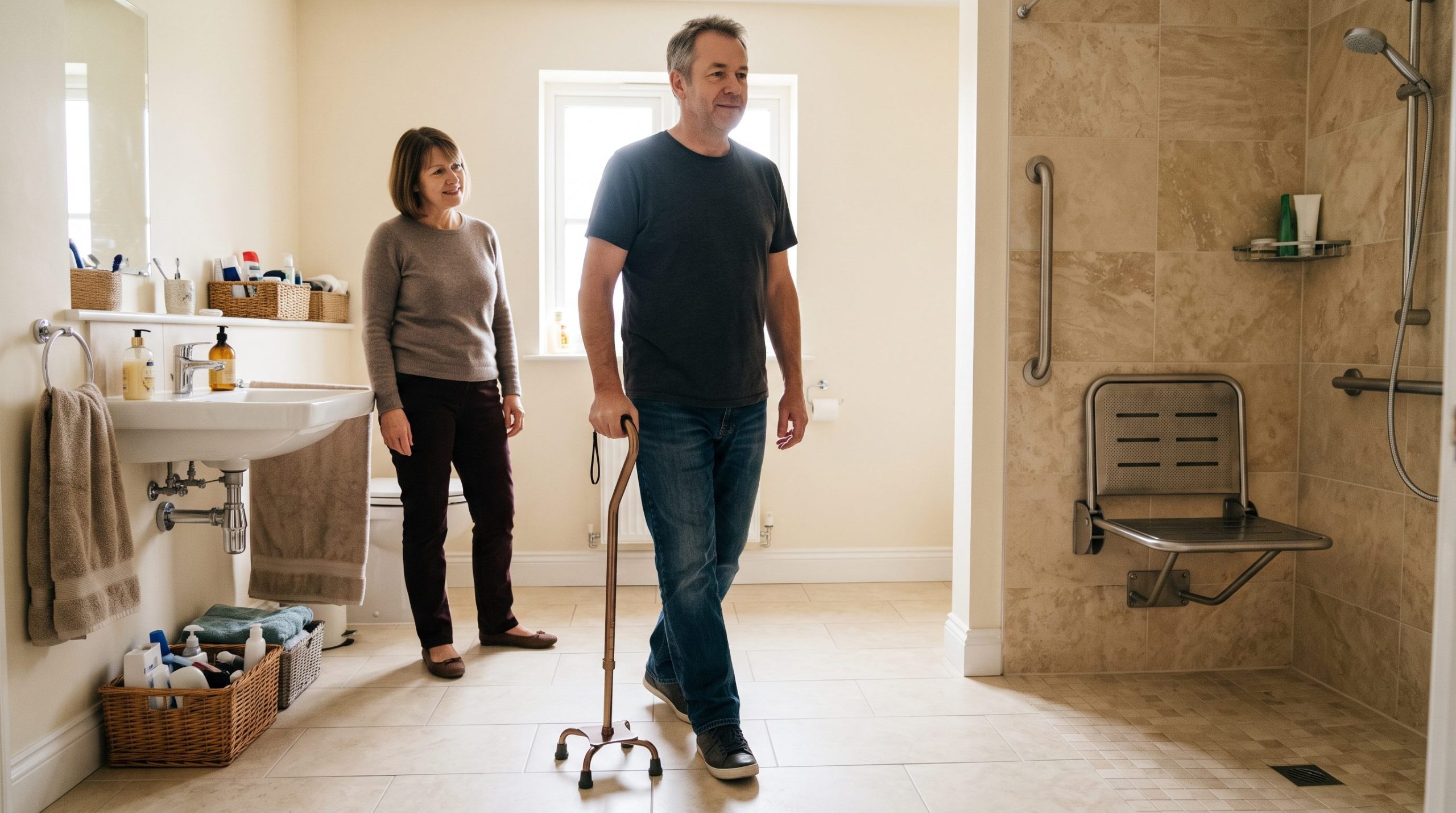 Handicap accessible bathroom after a home accessibility evaluation in Westfield