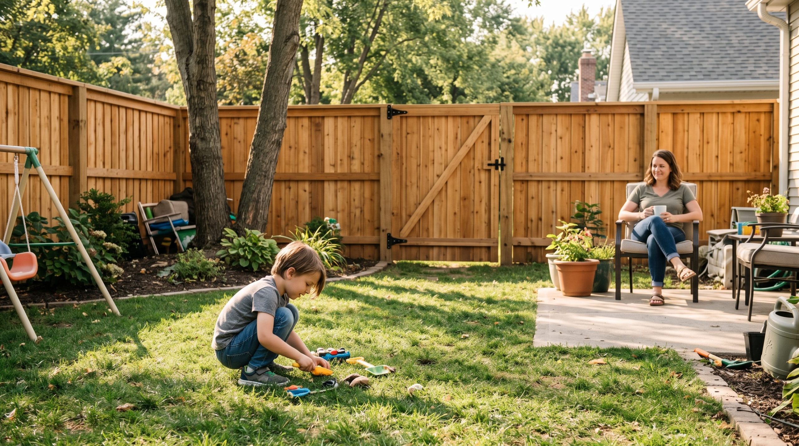 Secure backyard fencing for autism home safety in Noblesville